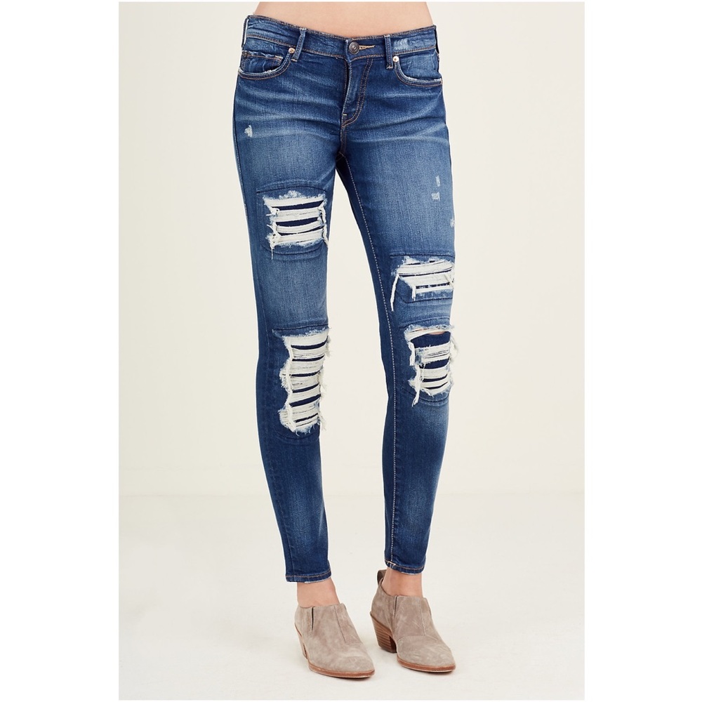 True Religion Halle Mid Rise Super Skinny Jeans
